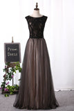 2024 Scoop Prom Dresses A Line Tulle With PSSGKT8Y