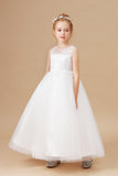 Sweetheart Sleeveless Tulle Flower Girl Dresses With Appliques