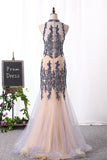 2024 New Arrival Scoop High Neck Tulle With Applique And Beads Mermaid P91M91R4