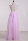 2024 Tulle Bridesmaid Dresses Spaghetti Straps With PFB3CPDH