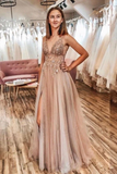 Sexy Spaghetti Straps Floor Length Beading Prom Dress With Rhinestone Long Evening STIPLRDFBQB