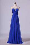 2024 Open Back Prom Dress Sweetheart Dark Royal Blue Chiffon With PD4GP3GF