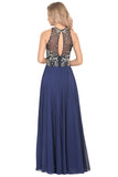 2024 Chiffon Scoop Prom Dresses A Line With Beads&Rhinestones Chiffon PFYF7X1D