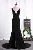 2024 Mermaid Evening Dresses Spaghetti Straps Open Back Spandex PYR8AE1Z