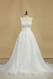 2024 New Arrival Scoop With Applique Organza Wedding Dresses PC1TLBL3