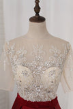 2024 A Line Prom Dresses Scoop Beaded Bodice Short P1RFDDLL