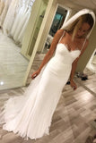 2024 Spaghetti Straps Wedding Dresses Chiffon & P898B8H2