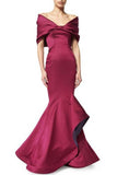 2024 Mermaid Evening Dresses Satin Sweep Train Zipper Up P3K12EBD