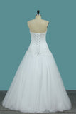 2024 Wedding Dresses Sweetheart With Jacket Tulle With Beads PADJ7869