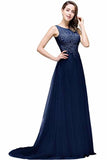 Lace Tulle Sleeveless Evening Dress Ball Gown Wedding Bridesmaid Backless PQZ1XNG6