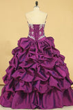 2024 Ball Gown Sweetheart Floor Length Quinceanera Dresses With Ruffle And PDA15RRC