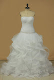 2024 Wedding Dresses A Line Scalloped Neck Tulle With Ruffles PQHLYXYZ