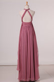 2024 Sexy Open Back Bridesmaid Dresses Chiffon PXEQZ2TG