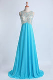 2024 Prom Dresses A Line Scoop Sweep/Brush PZX2DMMS