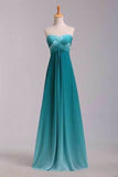 2024 Prom Dresses A Line Sweetheart Floor Length Cross Back PGTCLRJ9