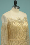 2024 New Arrival Prom Dress Scoop Long Sleeves Sweep PGT6DB2C