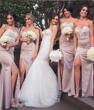 Mermaid Sweetheart Blush Bridesmaid Dresses with Lace, Wedding Party STI20465