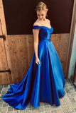 2024 Off The Shoulder Prom Dress Lace Up Back Sain P5T3XX2F