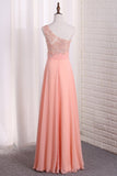 2024 Chiffon One Shoulder A Line Prom Dresses With Applique PMPF8ZKH