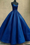 Ball Gown Spaghetti Straps Satin Floor Length Prom Dresses Long PDRA1NT6