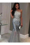 Trumpet/Mermaid Jewel Sleeveless Floor-Length Sequin P5K9TMPH