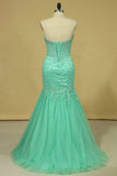 2024 Plus Size Sweetheart Prom Dresses Mermaid/Trumpet Floor Length Beaded Bodice PLA2FZQY