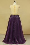 2024 Burgundy/Maroon Prom Dresses Scoop A Line With Sash & P3GGDKEQ