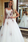 Beautiful Modest Long Ball Gown Long Ivory Elegant Princess Prom Dresses PBJPF69R