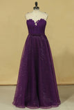 2024 Hot Prom Dresses Scoop A Line With Sash And Applique PPE6C7TZ