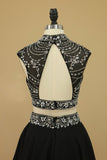 2024 Homecoming Dresses High Neck Two Pieces Beaded Bodice PRFEAGKN