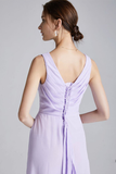 Kaliyah Floor Length V-Neck Natural Waist Sleeveless A-Line/Princess Chiffon Bridesmaid Dresses