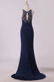 2024 Spandex Scoop With Beading Sheath Evening Dresses Open Back P8Q9B65F