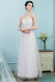 Kaitlin Natural Waist Spaghetti Straps Sleeveless A-Line/Princess Tulle Floor Length Bridesmaid Dresses