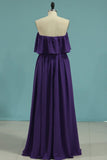 2024 Chiffon Boat Neck Bridesmaid Dresses A Line PHM77Y2E