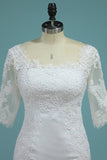 2024 Scoop 3/4 Length Sleeves Wedding Dresses Mermaid PQTCRF9H