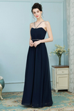 Mariyah A-Line/Princess Sleeveless Floor Length Natural Waist Chiffon Straps Bridesmaid Dresses