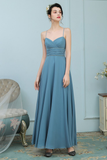 Cameron Spaghetti Straps A-Line/Princess Sleeveless Natural Waist Floor Length Chiffon Bridesmaid Dresses