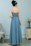 Cameron Spaghetti Straps A-Line/Princess Sleeveless Natural Waist Floor Length Chiffon Bridesmaid Dresses