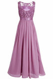 Wedding Bridesmaid Dress Chiffon Elegant Floor Length P8CEZG2S