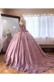 Ball Gown Off The Shoulder Tulle Quinceanera Dress With Lace Appliques Puffy Prom STIP3HM7KB3