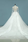 2024 Gorgeous Scoop Wedding Dresses Glitter Tulle With Beading Zipper Back P5B1FYFH