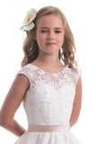 2024 New Arrival Flower Girl Dresses A Line Scoop With Applique And PZF2MX61