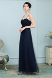 Janiyah Spaghetti Straps A-Line/Princess Tulle Natural Waist Sleeveless Floor Length Bridesmaid Dresses