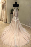 Gorgeous Sweetheart Mermaid Lace Appliqued Wedding Dresses Strapless Bridal STIPJ18HD74