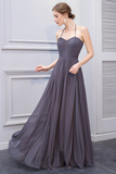 Carlie Sweetheart Natural Waist Floor Length Chiffon Sleeveless Bridesmaid Dresses