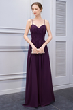 Lilly Chiffon A-Line/Princess Floor Length Natural Waist Sleeveless Spaghetti Straps Bridesmaid Dresses