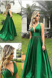 2024 A Line Straps Open Back Taffeta Prom Dresses PGEHKNAF