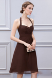 Cassandra Halter Chiffon Sleeveless A-Line/Princess Natural Waist Floor Length Bridesmaid Dresses