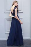 Maleah A-Line/Princess Floor Length Scoop Sleeveless Natural Waist Chiffon Bridesmaid Dresses