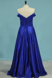 2024 Evening Dresses A Line Off The Shoulder Elastic Satin PLPFQSCG